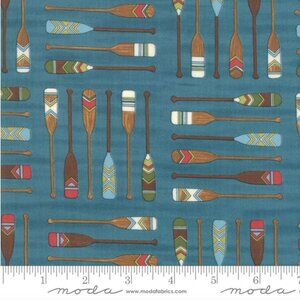 Moda | Explore | Deb Strain| Canoe Paddles | Teal | 19912 12B | Brushed Cotton